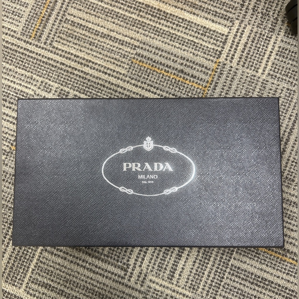 Empty black Prada Black Textured shoe Box